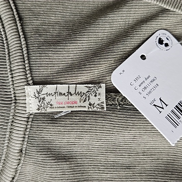 Free People U Neck Tank Army Dust Size M - Picture 3 of 8